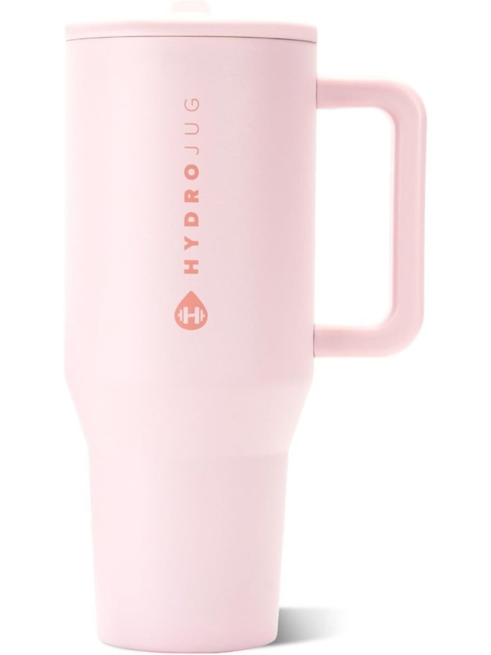 40oz Insulated Tumbler with Handle & Straw - Travel Mug in Pink Sand Color